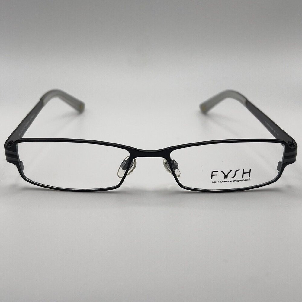 FYSH F3358 836 Urban Eyewear Eyeglass Frames Metal Full Black Gray 52-17-140